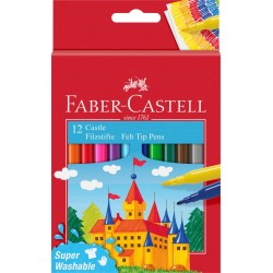 FLAMASTRY ZAMEK 12 KOL. OPAKOWANIE KARTONOWE FABER-CASTELL                                                              