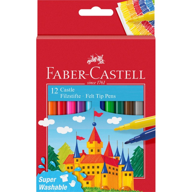 FLAMASTRY ZAMEK 12 KOL. OPAKOWANIE KARTONOWE FABER-CASTELL                                                              