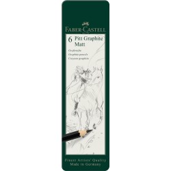 OWEK ARTYSTYCZNY PITT GRAPHITE MATT 6 SZT. OPAKOWANIE METALOWE FABER-CASTELL                                          