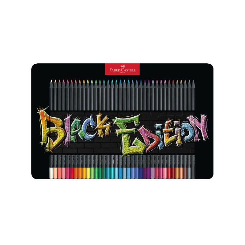 KREDKI TRJKTNE BLACK EDITION 36 KOL. OPAKOWANIE METALOWE FABER-CASTELL                                                