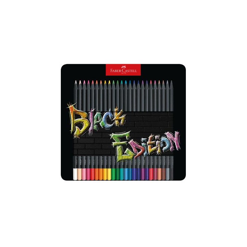 KREDKI TRJKTNE BLACK EDITION 24 KOL.OPAKOWANIE METALOWE FABER-CASTELL                                                 