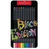 KREDKI TRJKTNE BLACK EDITION 12 KOL.OPAKOWANIE METALOWE FABER-CASTELL                                                 