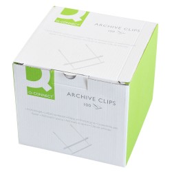 Klipsy archiwizacyjne Q-CONNECT Z-Clip, grubość pliku max. 7cm, biały