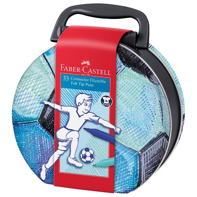 FLAMASTRY CONNECTOR 33 SZT. WALIZKA FOOTBALL FABER-CASTELL                                                              