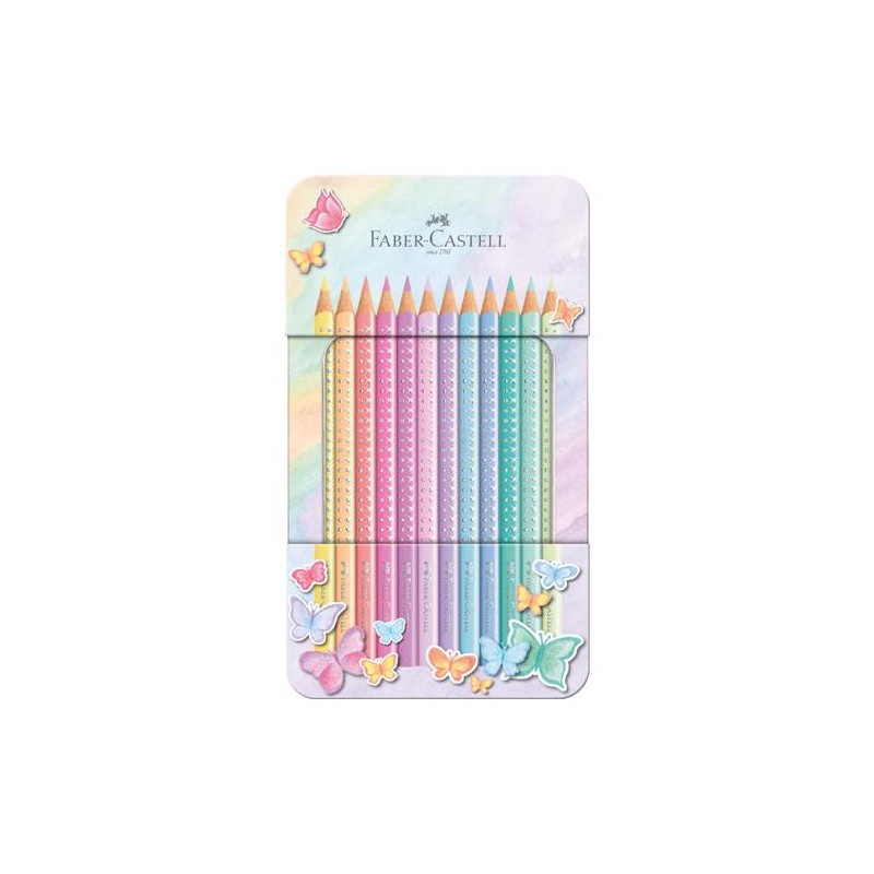 KREDKI OWKOWE SPARKLE PASTEL 12 KOL.OPAKOWANIE METALOWE FABER-CASTELL                                                 