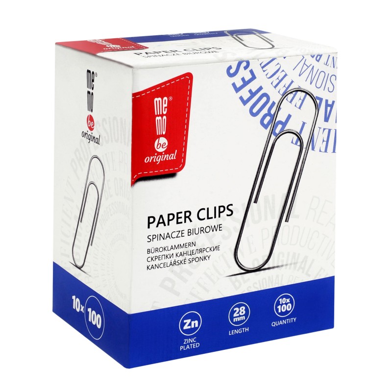 Spinacze biurowe 28 mm Memobe 100 szt.op. kartonowe                                                                     