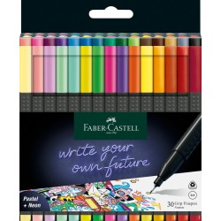 CIENKOPISY GRIP 30 KOLORW OPAKOWANIE KARTONOWE FABER-CASTELL                                                           