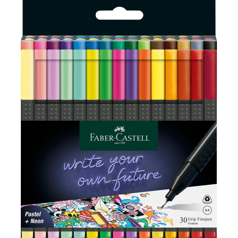 CIENKOPISY GRIP 30 KOLORW OPAKOWANIE KARTONOWE FABER-CASTELL                                                           
