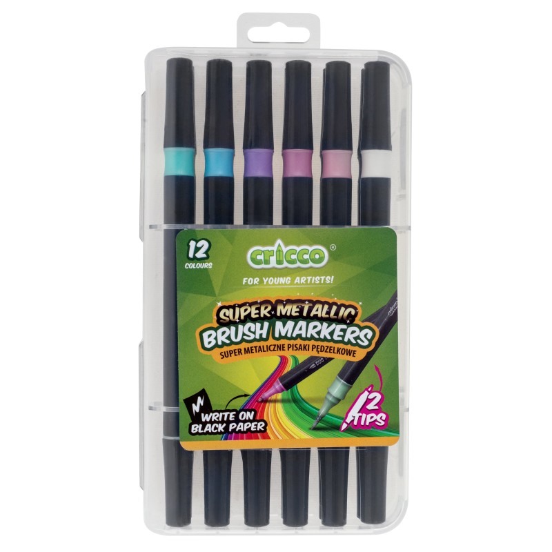 PISAKI METALICZNE PDZELKOWE DWUSTRONNE  CRICCO 12-KOL. KASETA                                                          