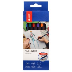 Cienkopisy MemoBe 0,4mm, 6 kolorw op.kartonowe                                                                         