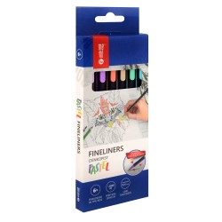 Cienkopisy pastelowe MemoBe 0,4mm, 6 kol. op. kartonowe                                                                 