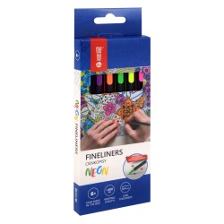 Cienkopisy neonowe MemoBe 0,4mm, 6 kol.op. kartonowe                                                                    