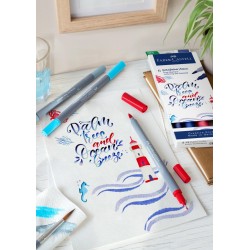 PISAK AKWARELOWY GOLDFABER AQUA DWUSTRONNY ZESTAW DO HANDLETTERINGU SEASIDE 6 SZT. FABER-CASTELL                        