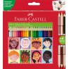 KREDKI TRJKTNE CHILDREN OF THE WORLD 24 KOL. + 3 KREDKI DWUSTRONNE W ODCIENIACH SKRY FABER-CASTELL                   