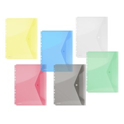 Teczka kopertowa DONAU zatrzask, PP, A4, 200mikr., z europerforacją, transparentna