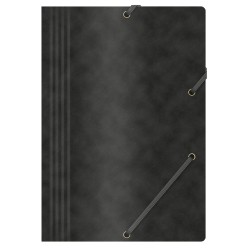Teczka z gumką OFFICE PRODUCTS, preszpan, A4, 390gsm, 3-skrz., czarna