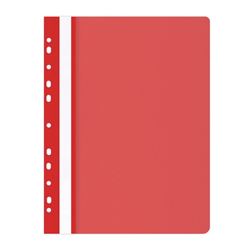 Skoroszyt OFFICE PRODUCTS, PP, A4, miękki, 100/170mikr., wpinany, czerwony