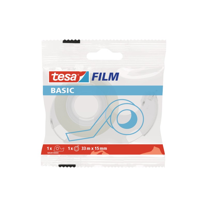 TAMA BIUROWA TESA BASIC 33M X15MM Z DYSPENSEREM W ETUI 1 SZT.                                                          