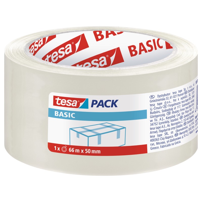 TAMA PAKOWA TESAPACK BASIC 66M X 50MM TRANSPARENT                                                                      