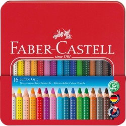 KREDKI JUMBO GRIP TRJKTNE OPAKOWANIE METALOWE 16 SZT. FABER-CASTELL                                                   