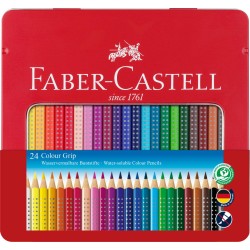 KREDKI GRIP 2001 24 KOL. OPAKOWANIE METALOWE FABER-CASTELL                                                              