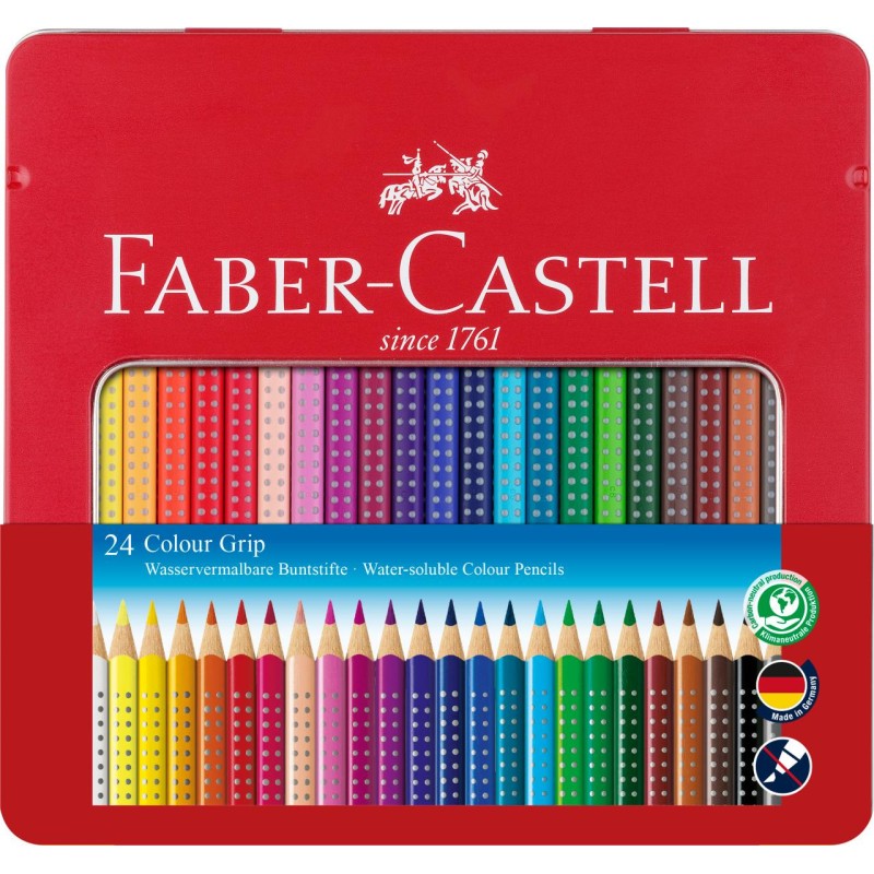 KREDKI GRIP 2001 24 KOL. OPAKOWANIE METALOWE FABER-CASTELL                                                              