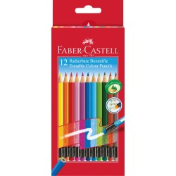 KREDKI Z GUMK 12 KOL. OPAKOWANIE KARTON FABER-CASTELL                                                                  
