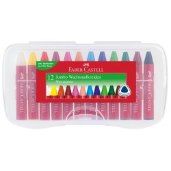 KREDKI WIECOWE JUMBO 12 KOL. KASETKA PLASTIKOWA FABER-CASTELL                                                          