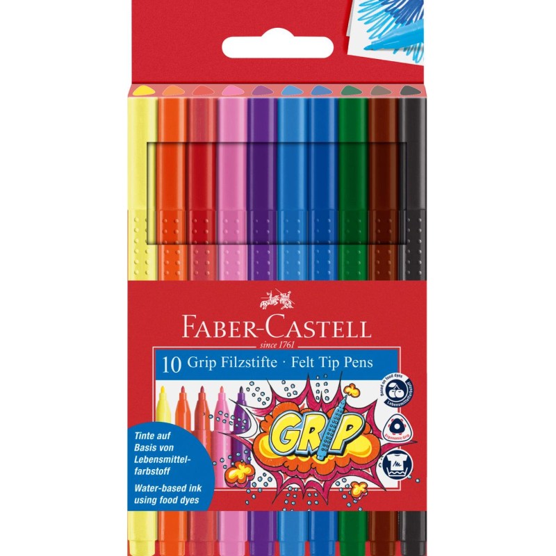 FLAMASTRY GRIP 10 KOL. W ETUI FABER-CASTELL                                                                             
