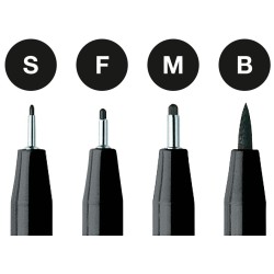 PITT ARTIST PEN CZARNY 199 ETUI 4 SZT. FABER-CASTELL                                                                    