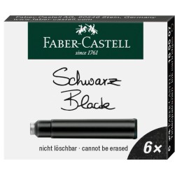 NABOJE ATRAMENTOWE KRÓTKIE CZARNE 6 SZT. KARTONIK FABER-CASTELL