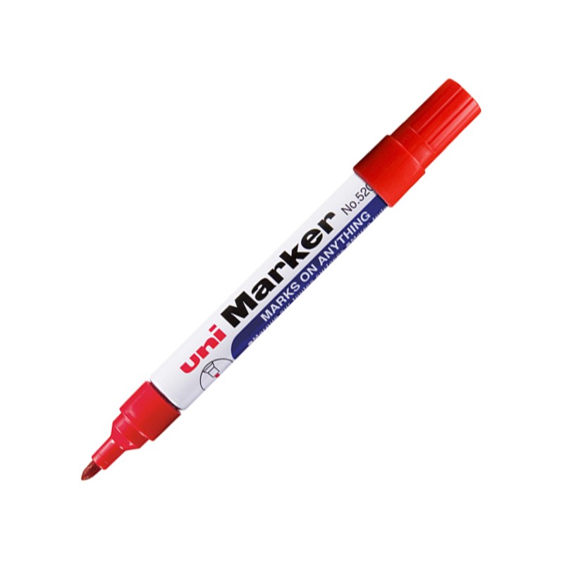 MARKER PERMANENTNY NO-520F, OKRĽGŁA KOŃCÓWKA, CZERWONY, UNI