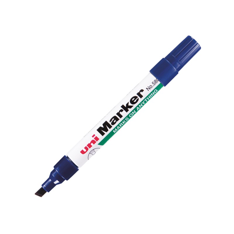 MARKER PERMANENTNY NO-580B, CIĘTA KOŃCÓWKA, NIEBIESKI, UNI