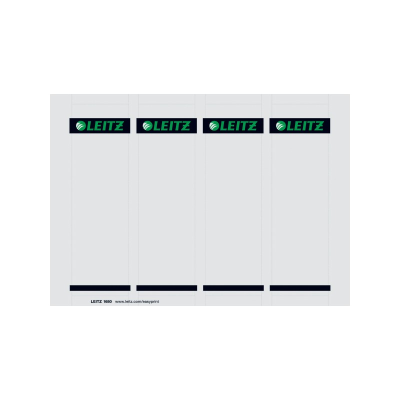 Etykiety grzbietowe PC, szerokie do segreg. Leitz, 56X190 mm, 100 szt., szare, kartonowe (25x4)