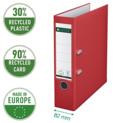 Segregator Leitz A4 z mech. 180°, szer. 80 mm, czerwony