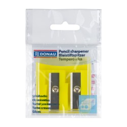 Temperówka DONAU, plastikowa, podwójna, mix kolorów