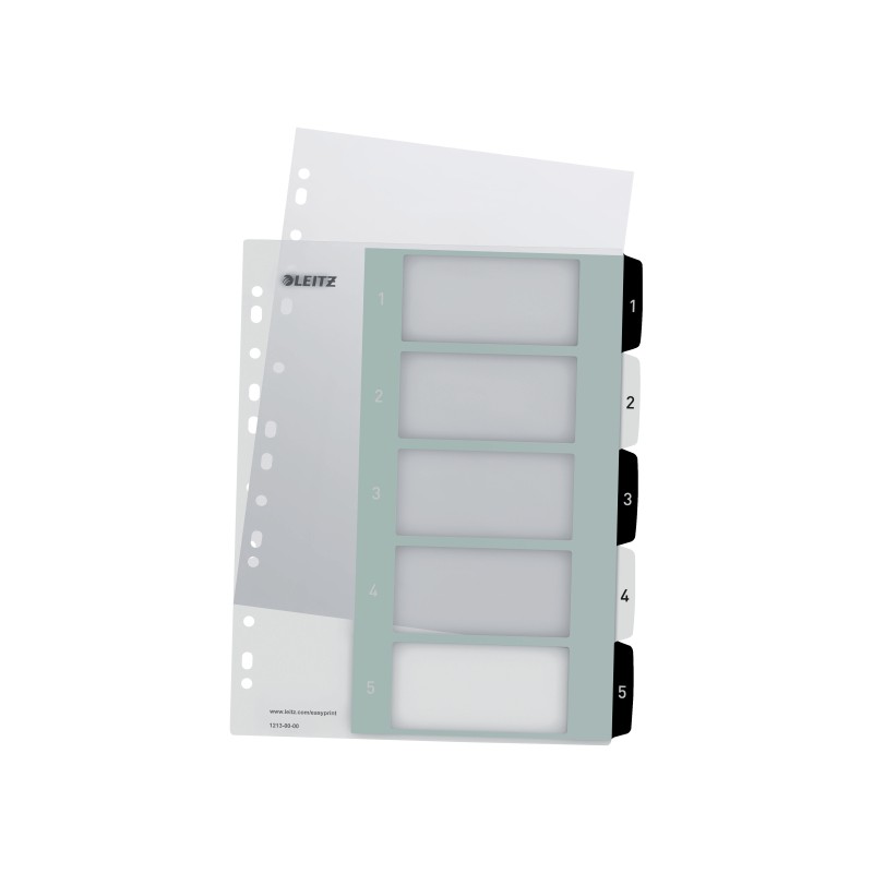 Przekładki plast. do nadruku tekstu na kartę, Leitz WOW, 15, biało-czarne