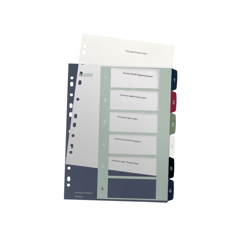 Przekładki plast. do nadruku tekstu na kartę, Leitz Style, 1-6