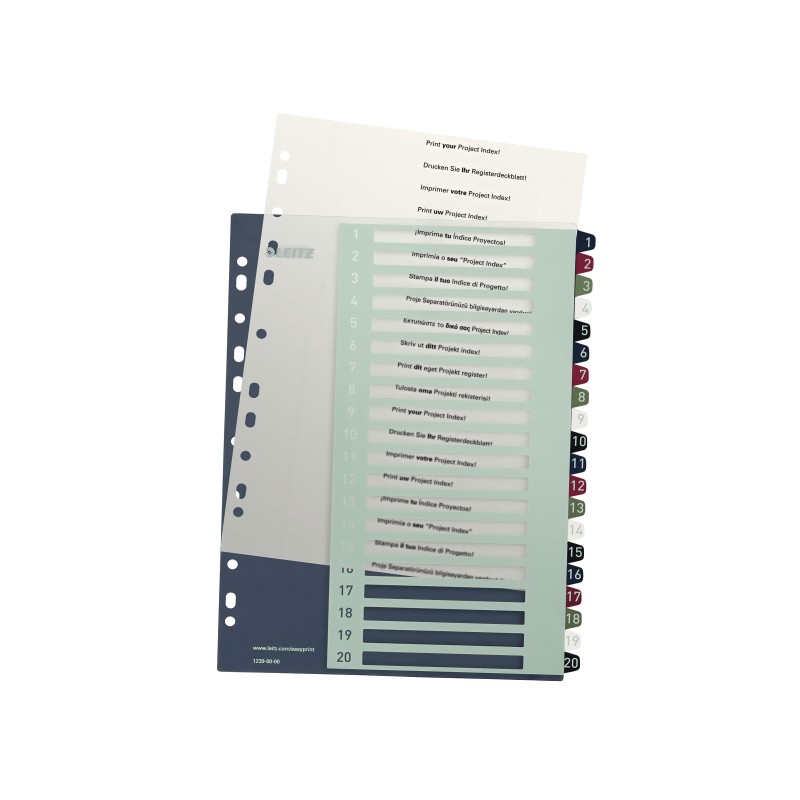 Przekładki plast. do nadruku tekstu na kartę, Leitz Style, 1-20