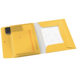 Teczka z gumką i kieszonką Leitz Cosy, PP, żółta