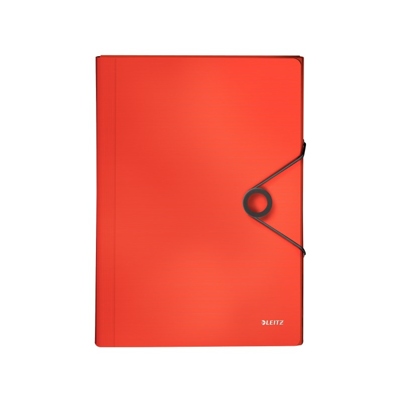 Teczka z 6 przegródkami PP Leitz Solid, jasnoczerwona