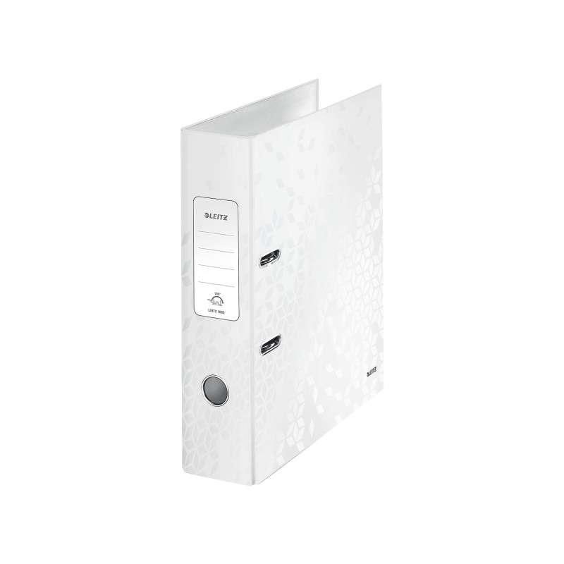 Segregator z mech. 180° Leitz WOW, A4/80mm, perłowy biały