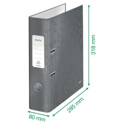 Segregator z mech. WOW Leitz 180°, A4/80mm, czerwony