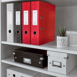 Segregator z mech. WOW Leitz 180°, A4/80mm, czerwony