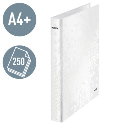 Segregator ringowy Leitz WOW A4 2DR/25mm, perłowy biały