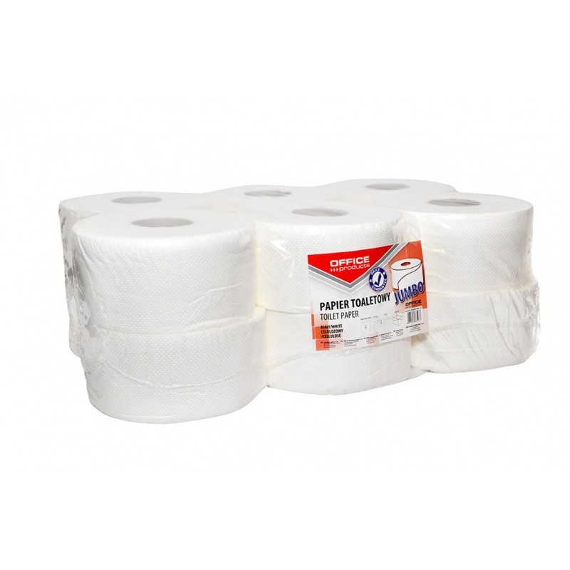 Papier toaletowy celulozowy OFFICE PRODUCTS Jumbo, 2-warstwowy, 120m, 12szt., biały