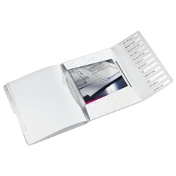 Teczka segregująca 12 przekładek PP Leitz WOW, biała