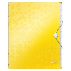 Teczka segregująca 12 przekładek PP Leitz WOW, żółta