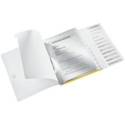 Teczka segregująca 12 przekładek PP Leitz WOW, żółta