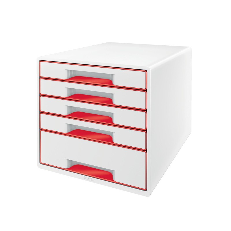 Pojemnik z 5 szufladami Leitz WOW, czerwony